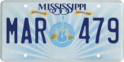 MS license plate MAR479
