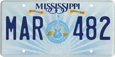 MS license plate MAR482