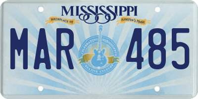 MS license plate MAR485