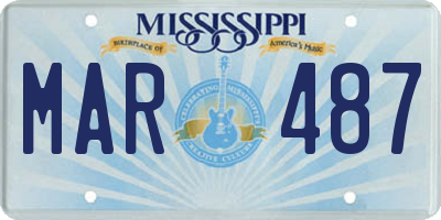 MS license plate MAR487