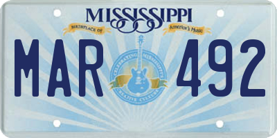 MS license plate MAR492