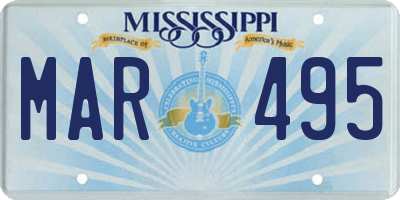 MS license plate MAR495