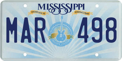 MS license plate MAR498