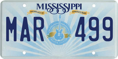 MS license plate MAR499