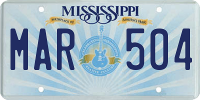 MS license plate MAR504