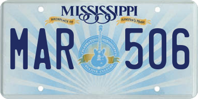 MS license plate MAR506
