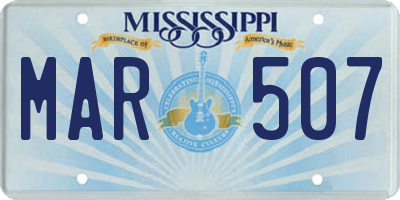 MS license plate MAR507