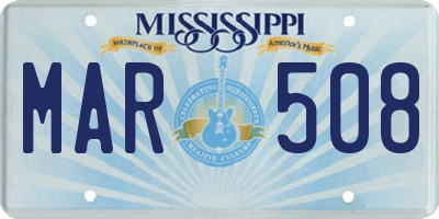 MS license plate MAR508