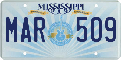 MS license plate MAR509