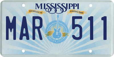 MS license plate MAR511