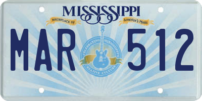 MS license plate MAR512