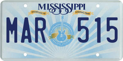 MS license plate MAR515