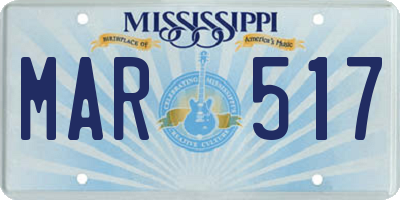 MS license plate MAR517