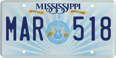 MS license plate MAR518