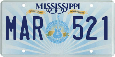 MS license plate MAR521