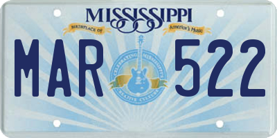 MS license plate MAR522