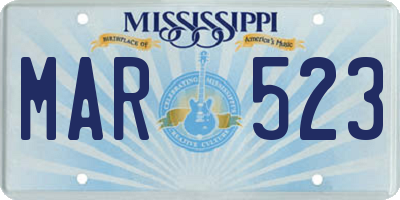 MS license plate MAR523