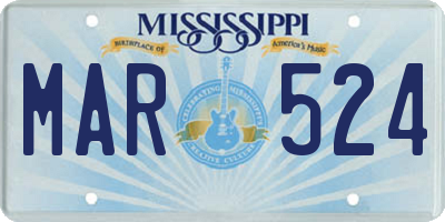 MS license plate MAR524