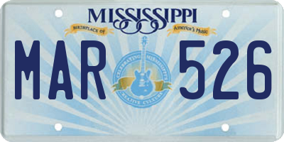 MS license plate MAR526