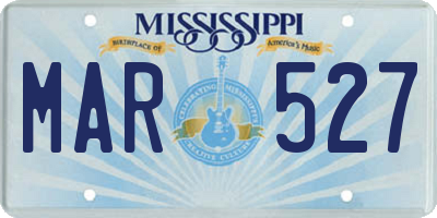 MS license plate MAR527