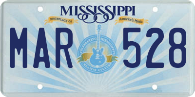 MS license plate MAR528
