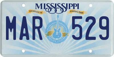 MS license plate MAR529