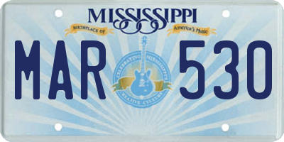 MS license plate MAR530