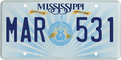 MS license plate MAR531