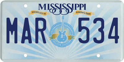 MS license plate MAR534