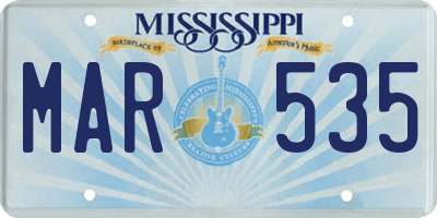 MS license plate MAR535