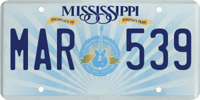 MS license plate MAR539