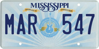 MS license plate MAR547