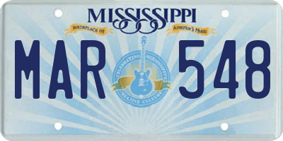 MS license plate MAR548