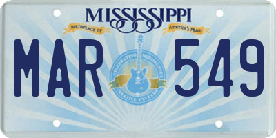 MS license plate MAR549