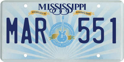 MS license plate MAR551