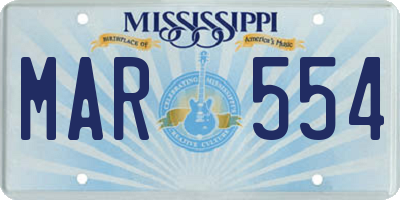 MS license plate MAR554