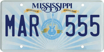 MS license plate MAR555