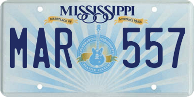 MS license plate MAR557