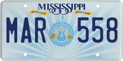 MS license plate MAR558