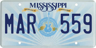 MS license plate MAR559