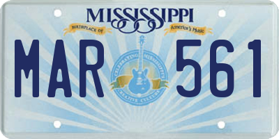 MS license plate MAR561