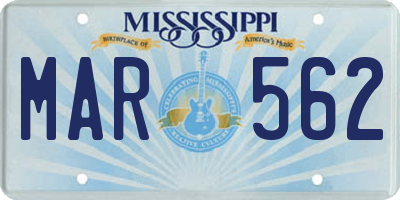 MS license plate MAR562