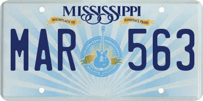 MS license plate MAR563