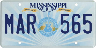 MS license plate MAR565