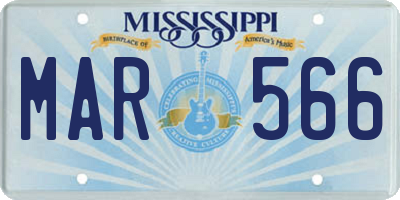 MS license plate MAR566