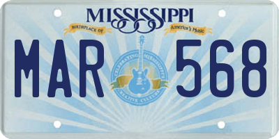 MS license plate MAR568