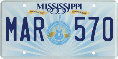 MS license plate MAR570