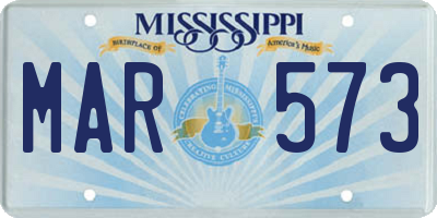 MS license plate MAR573