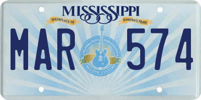 MS license plate MAR574