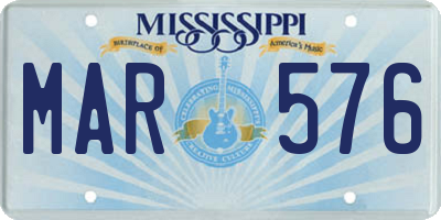 MS license plate MAR576